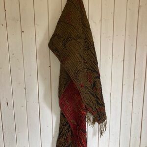 Elegant Red and Brown Woven Tapestry
